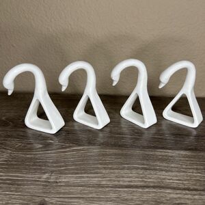 Vintage Swan Napkin Rings White Ceramic Made In Japan Set Of 4 *READ